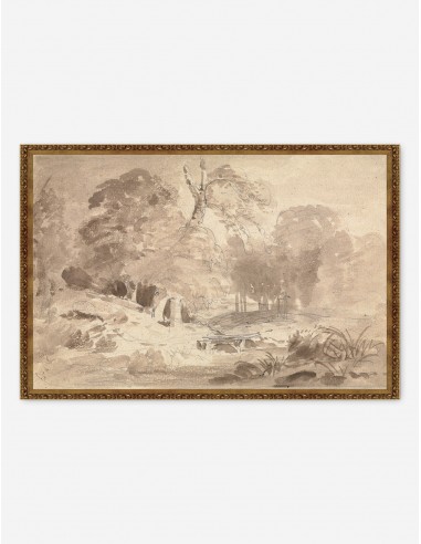 Rural Landscape in the Mark Brandenburg Print by Carl Blechen brillant des détails fins