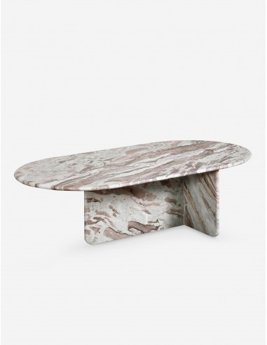 Pereda Oval Coffee Table, Brown Marble Profitez des Offres !