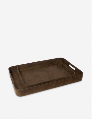 Derby Rectangular Leather Trays (Set of 2) by Regina Andrew Profitez des Offres !