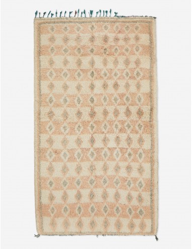 Vintage Moroccan Hand-Knotted Wool Runner Rug No. 10, 4'6" x 8'4" basket pas cher