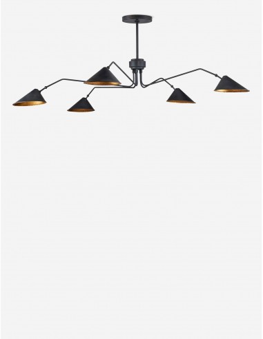 Marca Chandelier, Black and Brass 81"W Fin de série