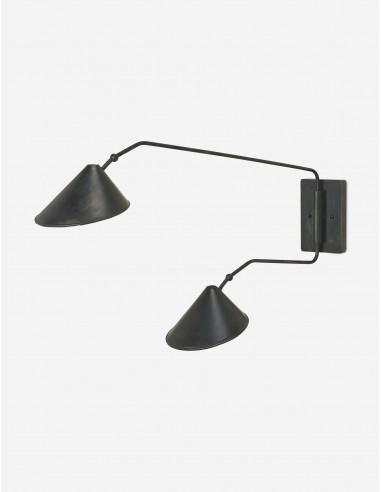 Marca Adjustable Double Sconce, Black and Brass Economisez 